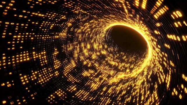Golden digital tunnel background