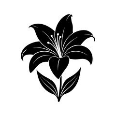 Easter Lily Silhouette vector illustration