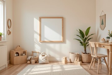 Bright and Cozy Minimalist Interior with Natural Elements and Warm Light for Home Decor