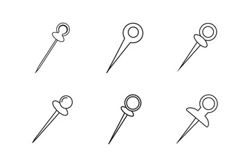 pin vector line art illustration