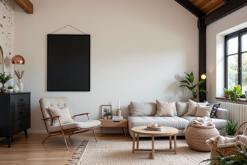 Cozy Modern Living Room with Light Colors and Stylish Decor Elements