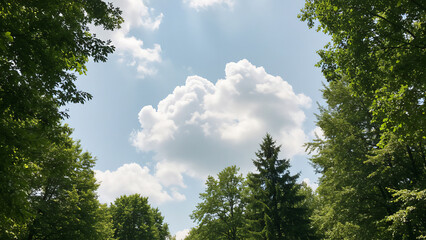 Obraz premium 나무 자연 경치 풍경 구름 사진 이미지