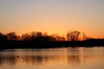 sunset on the river