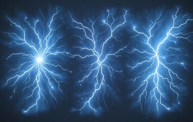A transparent background with a lightning strike and ball lightning effects