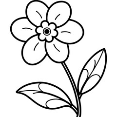 Obraz premium Minimal Forget-Me-Not Vector on White