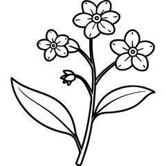Minimal Forget-Me-Not Vector on White