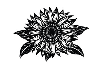 Fototapeta premium Sunflower Victorian vector illustration 