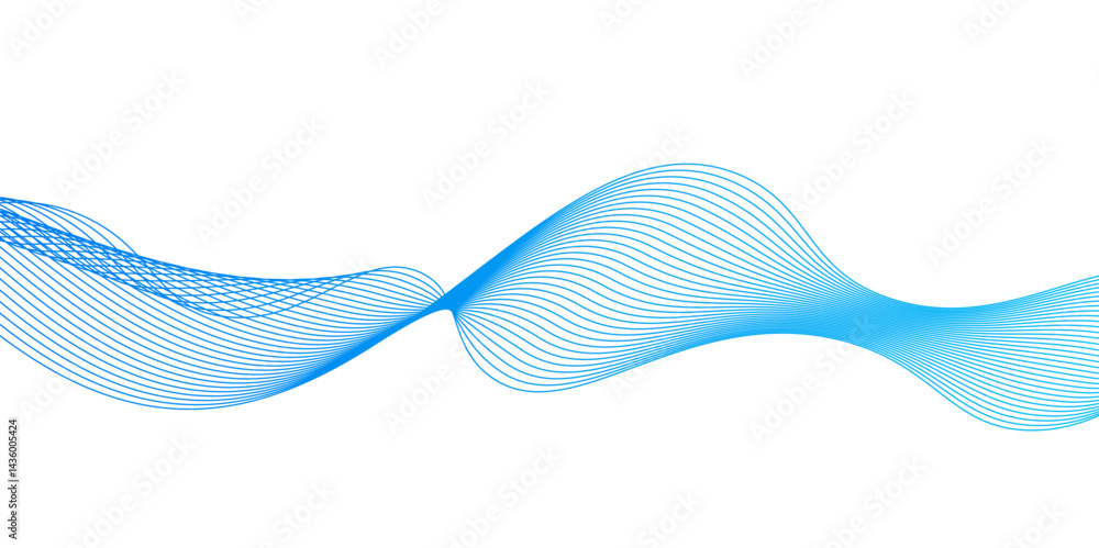 Poster abstract vector background with blue wavy lines, blue minimal round lines abstract background, perfe