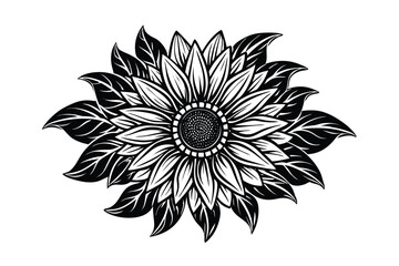Sunflower Victorian vector illustration  
