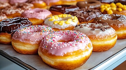 Assorted Donuts with Different Toppings and Frosting