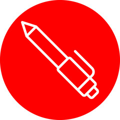 Digital Pen Vector Line White Circle Red
