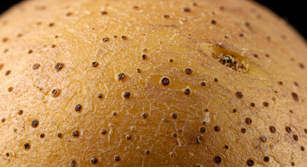 Close Up Texture Of A Raw Potato Skin With Black Spots