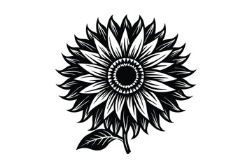 Fototapeta premium Sunflower Victorian vector illustration 