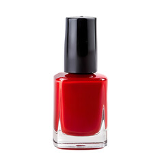 Fototapeta premium Red Nail Polish Bottle Product Photography on transparent background