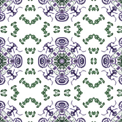 Purple green vintage seamless pattern