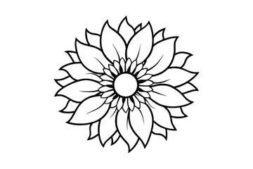 Sunflower Victorian vector illustration  