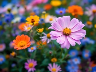 Fototapeta premium Close-up of wildflowers in bloom 