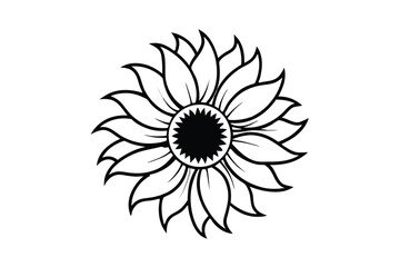 Sunflower Victorian vector illustration  