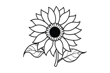Fototapeta premium Sunflower Victorian vector illustration 