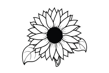 Sunflower Victorian vector illustration  