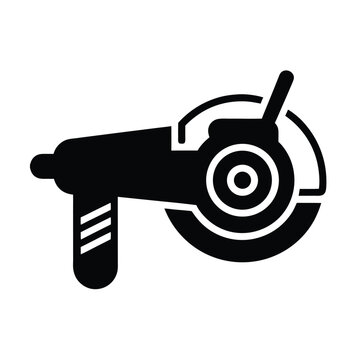 black angle grinder tool icon clip art preview