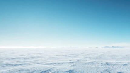Vast snow landscape white ice open blue sky serene nature scene