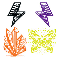 vector illustration of a set of abstract elements