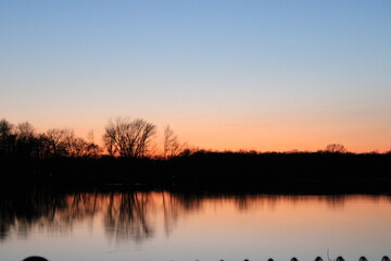 sunset on the lake