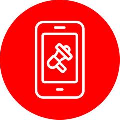 Online Ad Revenue Vector Line White Circle Red