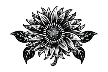 Sunflower Victorian vector illustration  
