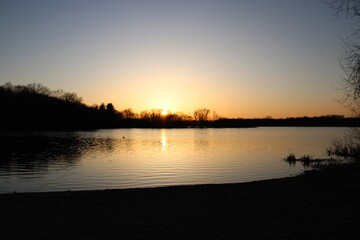 sunset over the river