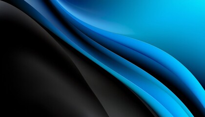 Abstract Blue and Black Swirling Waves Background Design