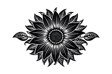 Sunflower Victorian vector illustration  