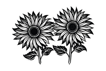 Fototapeta premium Sunflower Victorian vector illustration 