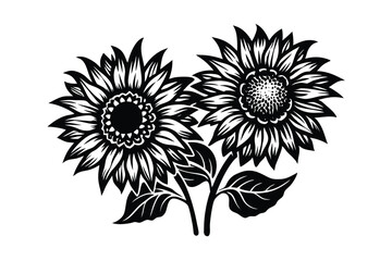 Sunflower Victorian vector illustration  