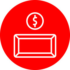 Dold Ingot Vector Line White Circle Red