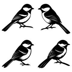 Chickadee Silhouette illustration