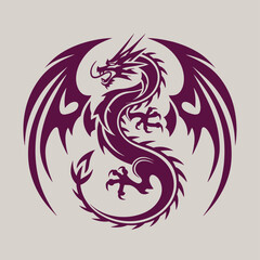 Obraz premium Dragon logo vector illustration
