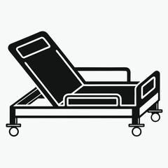 Simple Hospital Bed Outline Illustration for Healthcare Design Projects