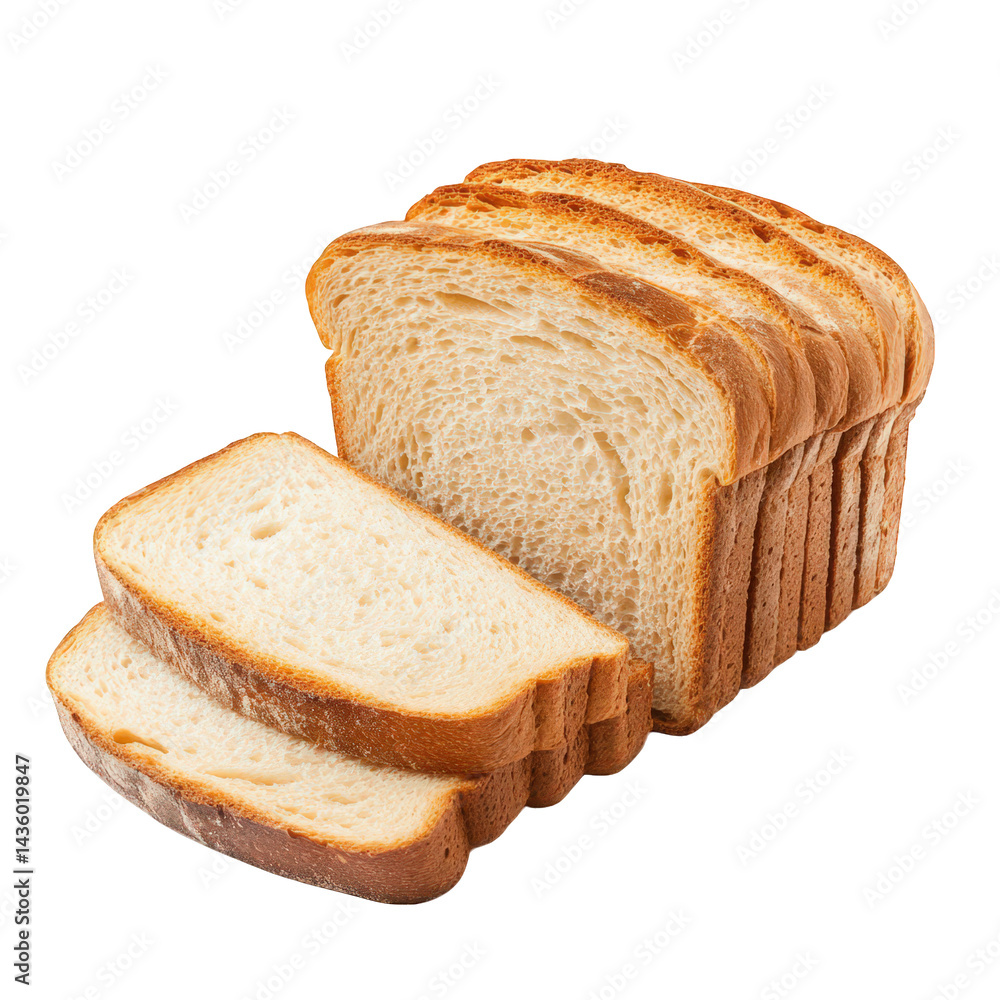 Aufkleber loaf of sliced bread. showcasing its soft. fluffy interior and golden-brown crust the bread is neatl