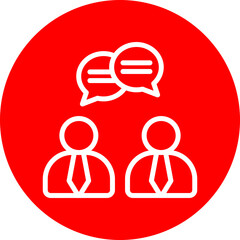 Chat Vector Line White Circle Red