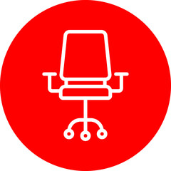 Chair Vector Line White Circle Red