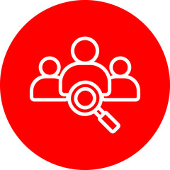Recruitment Vector Line White Circle Red