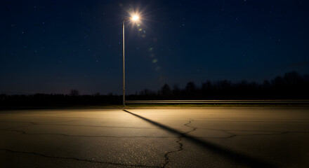Nocturnal Illuminations Evening Ambience With Streetlight And Starry Sky