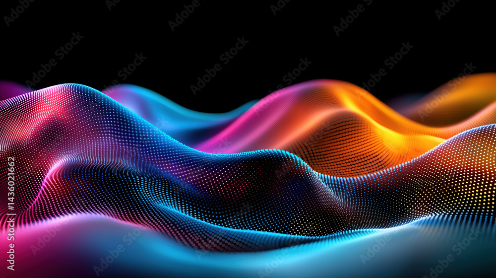 Fototapete Colorful abstract wave patterns create a mesmerizing visual experience