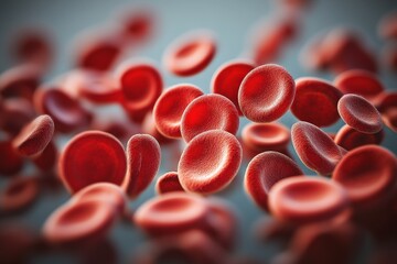 Red blood cells floating in a microscopic view highlighting their structure and movement in the bloodstream