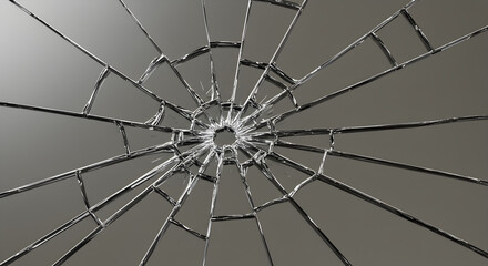 Cracked Mirror Effect Showing Destruction and Distortion, Breaking Point
