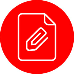 Attach Vector Line White Circle Red