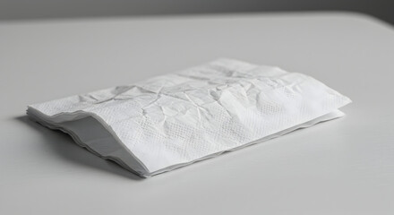 Stacked White Paper Napkins Texture on Clean Surface Close Up