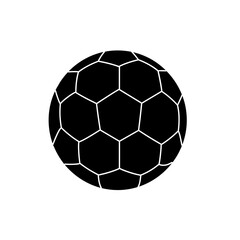 Naklejka premium Soccer ball icon silhouette in black